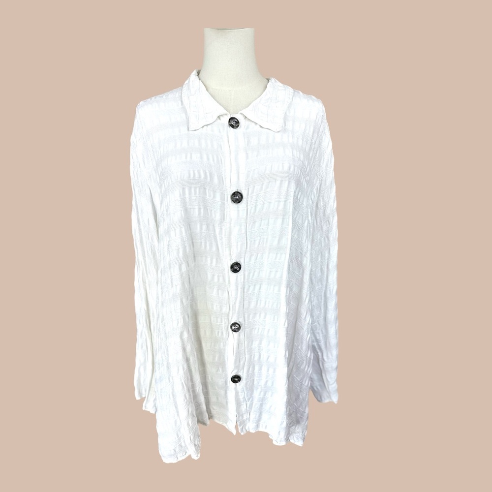CP Shades Vintage‎ Size Large White Long Sleeve Boxy Button Down Shirt